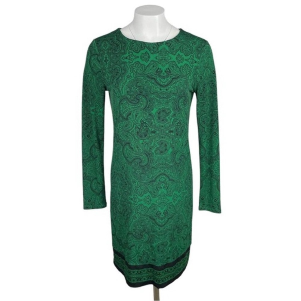 MICHAEL Michael Kors Paisley Print Sheath Dress Sz Small Green
